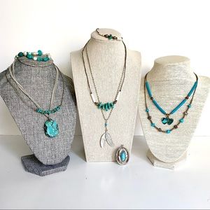 Vintage Southwestern Style Turquoise Jewelry 10 Piece Lot